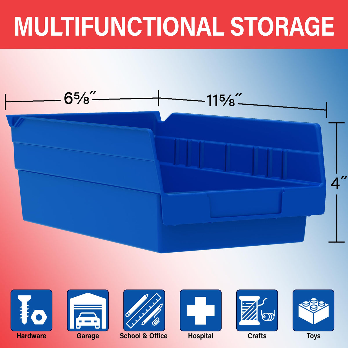 Akro-Mils 30130 plastic shelf bin clear under sink keeps small parts organized