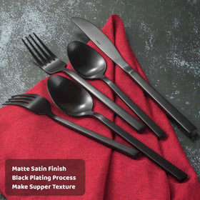 Alata Cube Black salad fork ideal for crisp greens and casual meals.