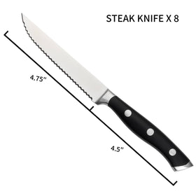 Alata ergonomic triple-riveted handle provides secure, comfortable grip.