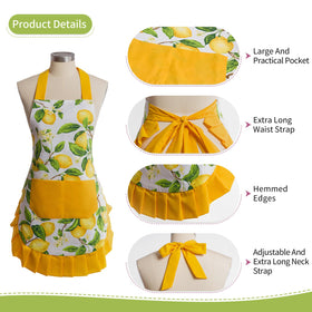 Alex Virtue Vintage Floral Apron detailed stitching and vintage print close-up