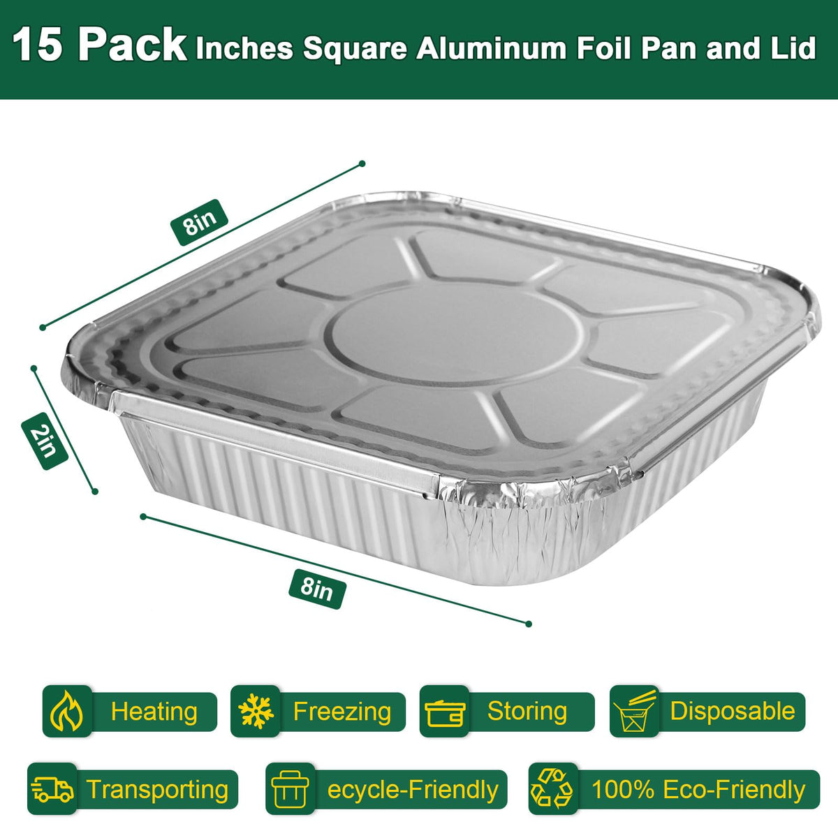 Alfolic disposable square foil pans with lids, ideal for catering and events