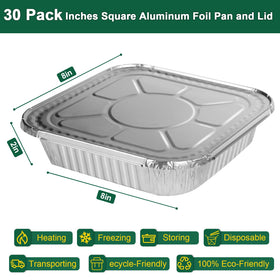 Alfolic disposable square foil pans with lids ready for catering and cleanup.