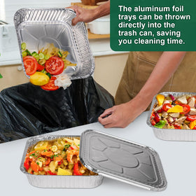 Easy-clean Alfolic recyclable foil pans after use.