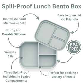 Ali+Oli blue silicone bento box fits in backpacks and lunch bags