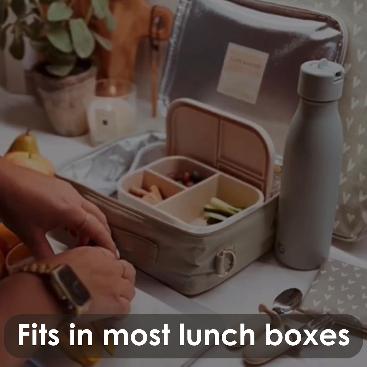 Ali+Oli blue silicone bento box microwave-safe for quick heating