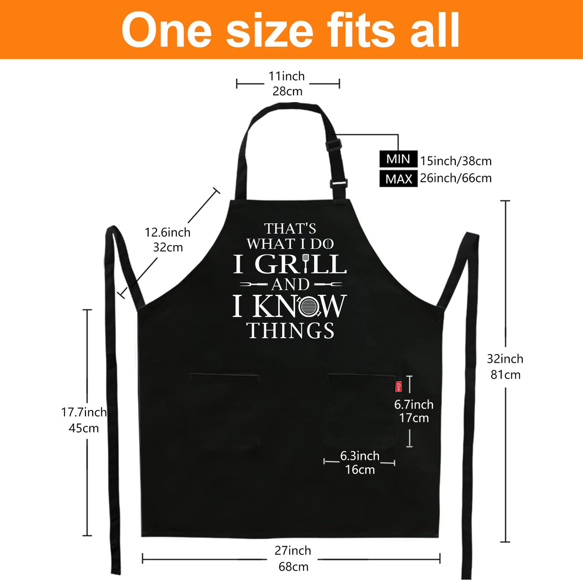 ALIPOBO funny grilling apron adjustable neck strap for comfortable wear