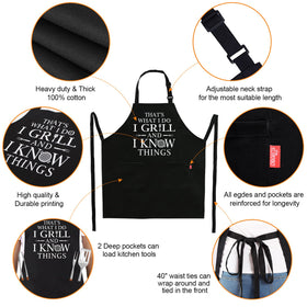ALIPOBO funny grilling apron back view showing reinforced stitching
