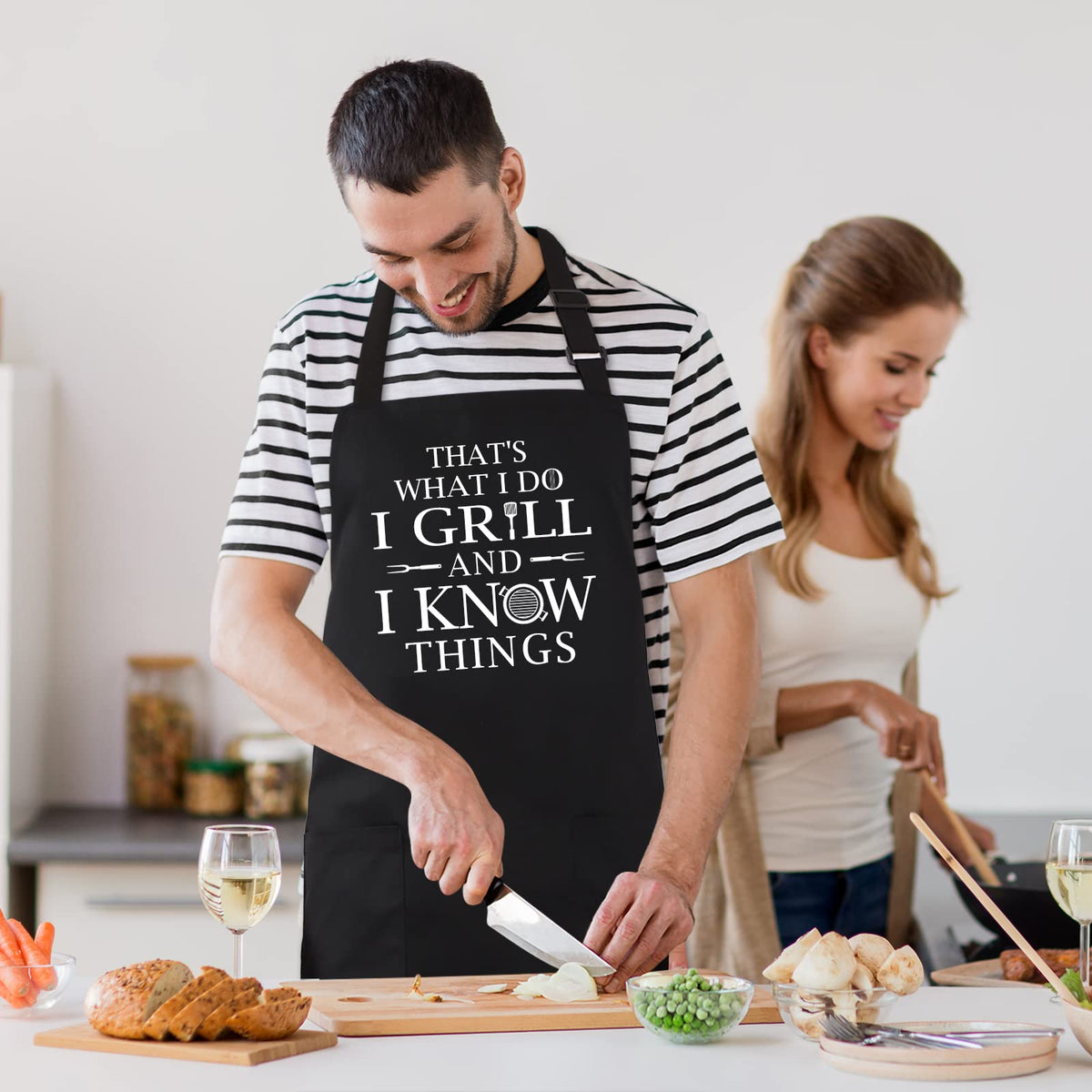 ALIPOBO funny grilling apron front tie length for secure front knot