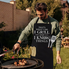 ALIPOBO funny grilling apron reinforced hem for durability