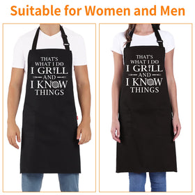 ALIPOBO funny grilling apron two pockets keeping thermometer and notes handy