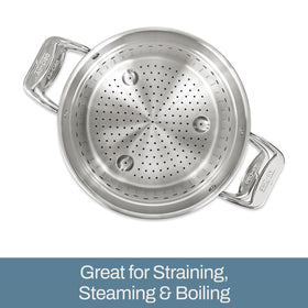 All-Clad 8-qt multipot sturdy-handles image shows comfortable grip with oven mitts