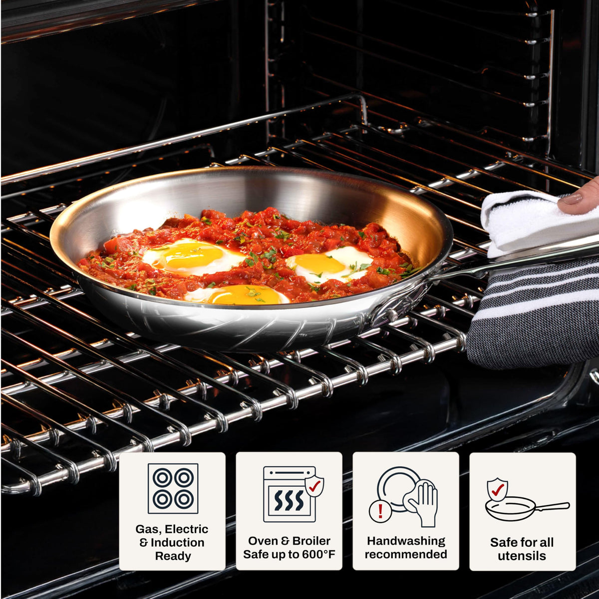 All-Clad D3 10in fry pan oven-safe design for versatile cooking