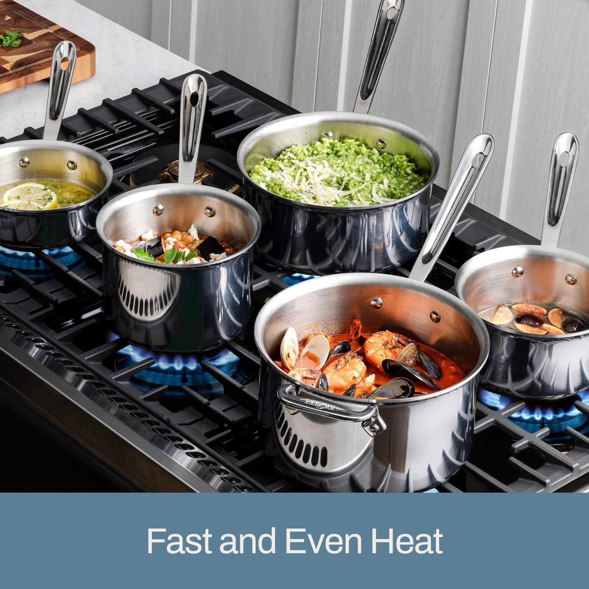 All-Clad D3 2-qt saucepan induction compatibility demonstrates versatile stove use