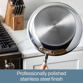 All-Clad D3 flared edge enables drip-free pouring
