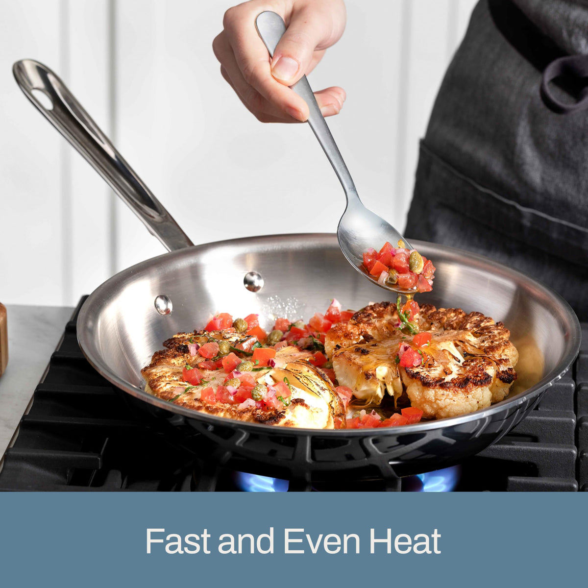 All-Clad D3 pan is safe in ovens and broilers up to 600°F
