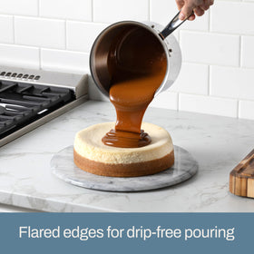 All-Clad D3 oven-safe to 600°F suitable for finishing sauces under the broiler.