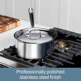 All-Clad D3 1-qt tri-ply core emphasizing even heating for sauces.