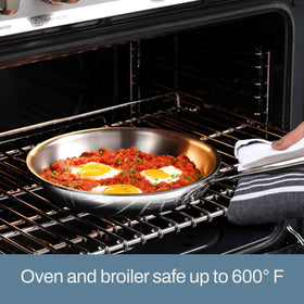 All-Clad D3 stainless works on induction stoves for versatile cooking.