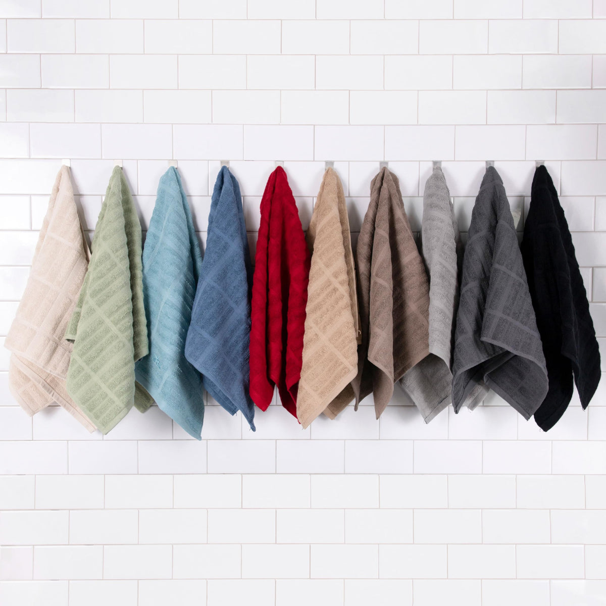 Color-coordinated towel options help match kitchen decor.