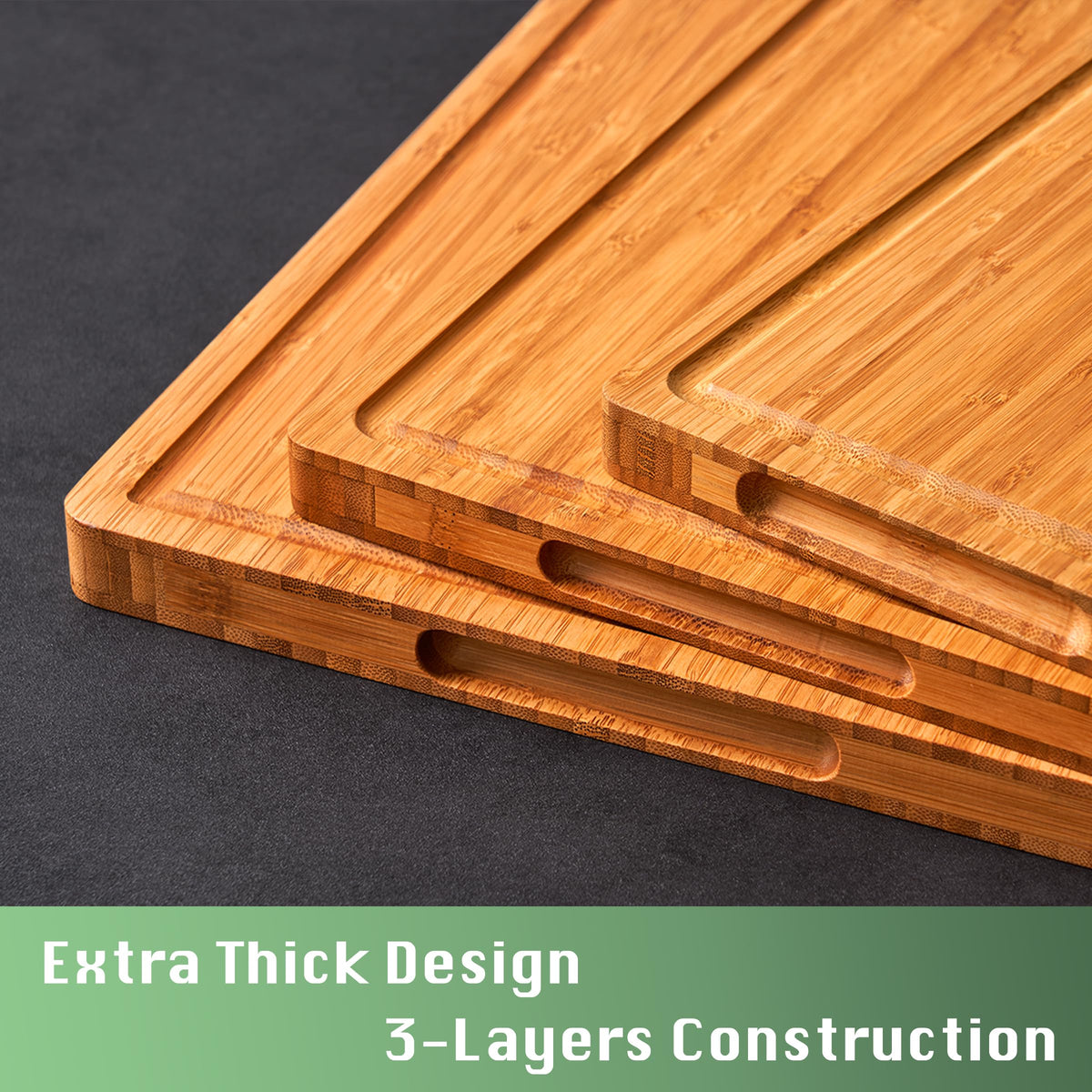 Allsum XL cutting board top view highlighting ample prep space