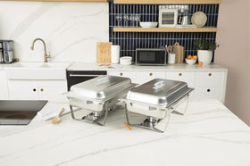 ALPHA LIVING rust-resistant chafing dish design for long-lasting use at events.