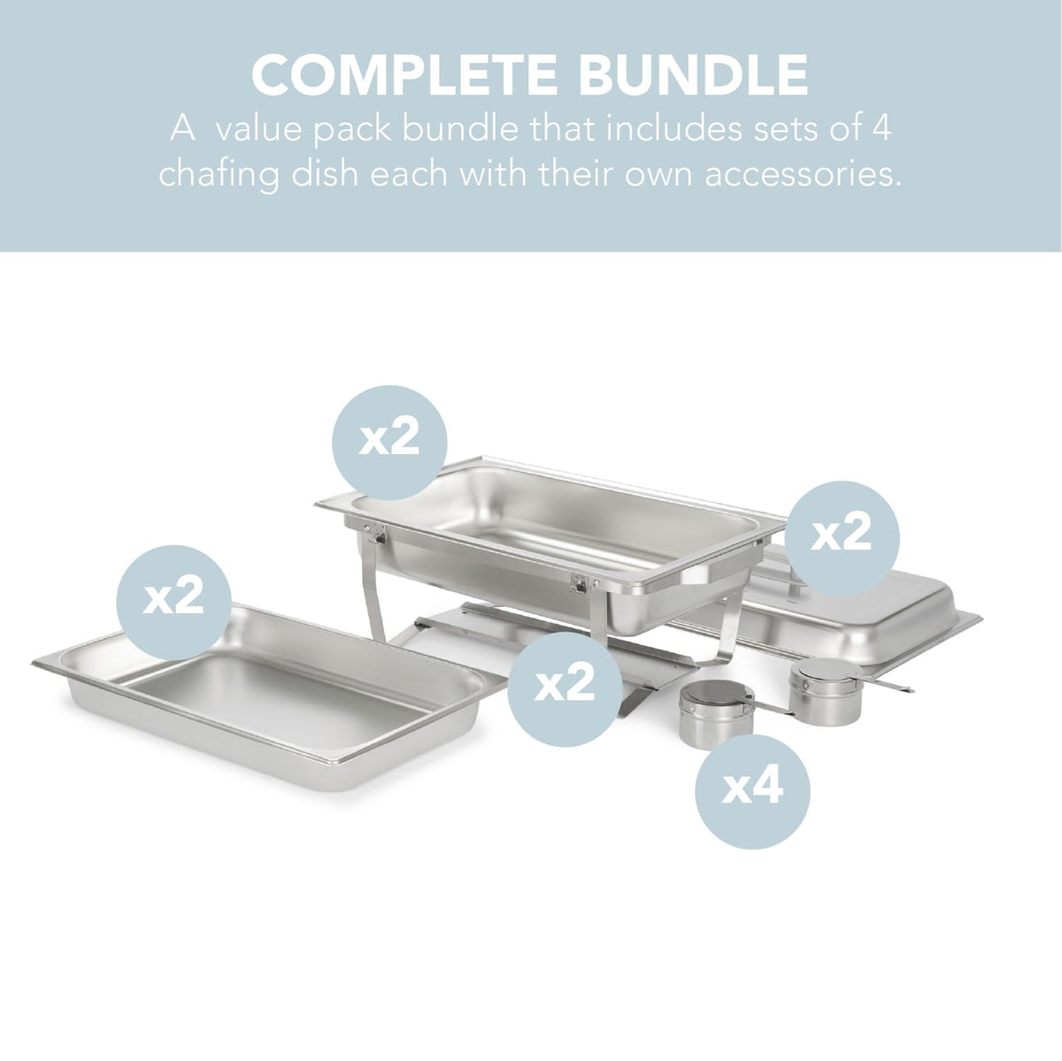 ALPHA LIVING 70012-gray chafing dish foldable legs provide solid support.
