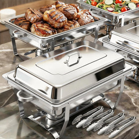 ALSO GO 4-pack chafing dishes 9qt with heat-retaining pans for catering.