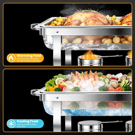 ALSO GO chafing dishes lid-hook design keeps lids secure during service.
