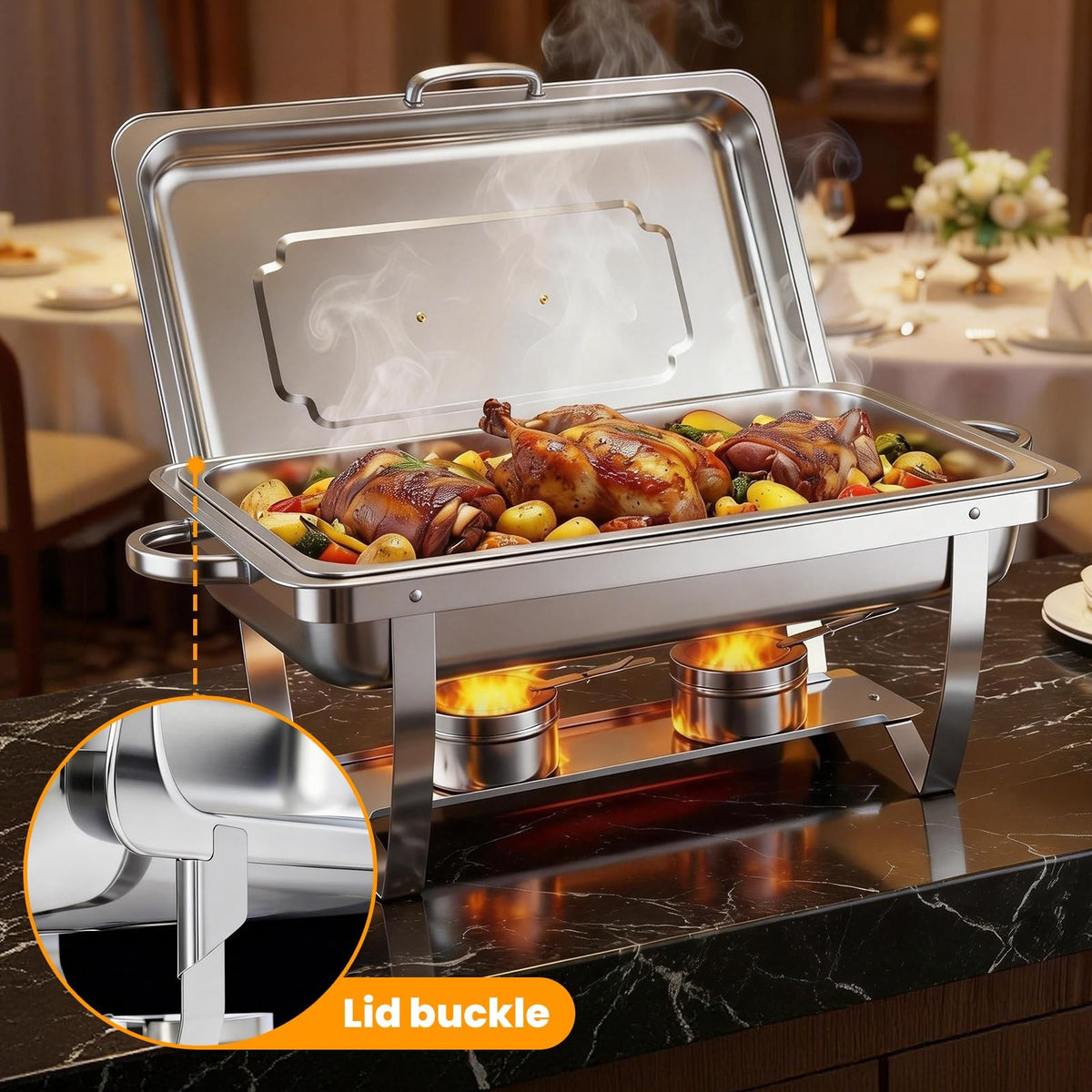 ALSO GO dual-fuel burners provide flexible warming options.