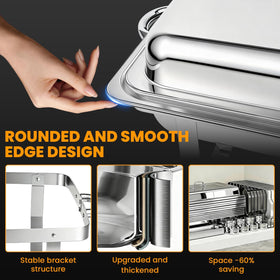 ALSO GO water pans and food pans enable clean, versatile food setup.