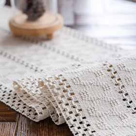 Alynsehom macrame runner on coffee table enhances everyday decor.