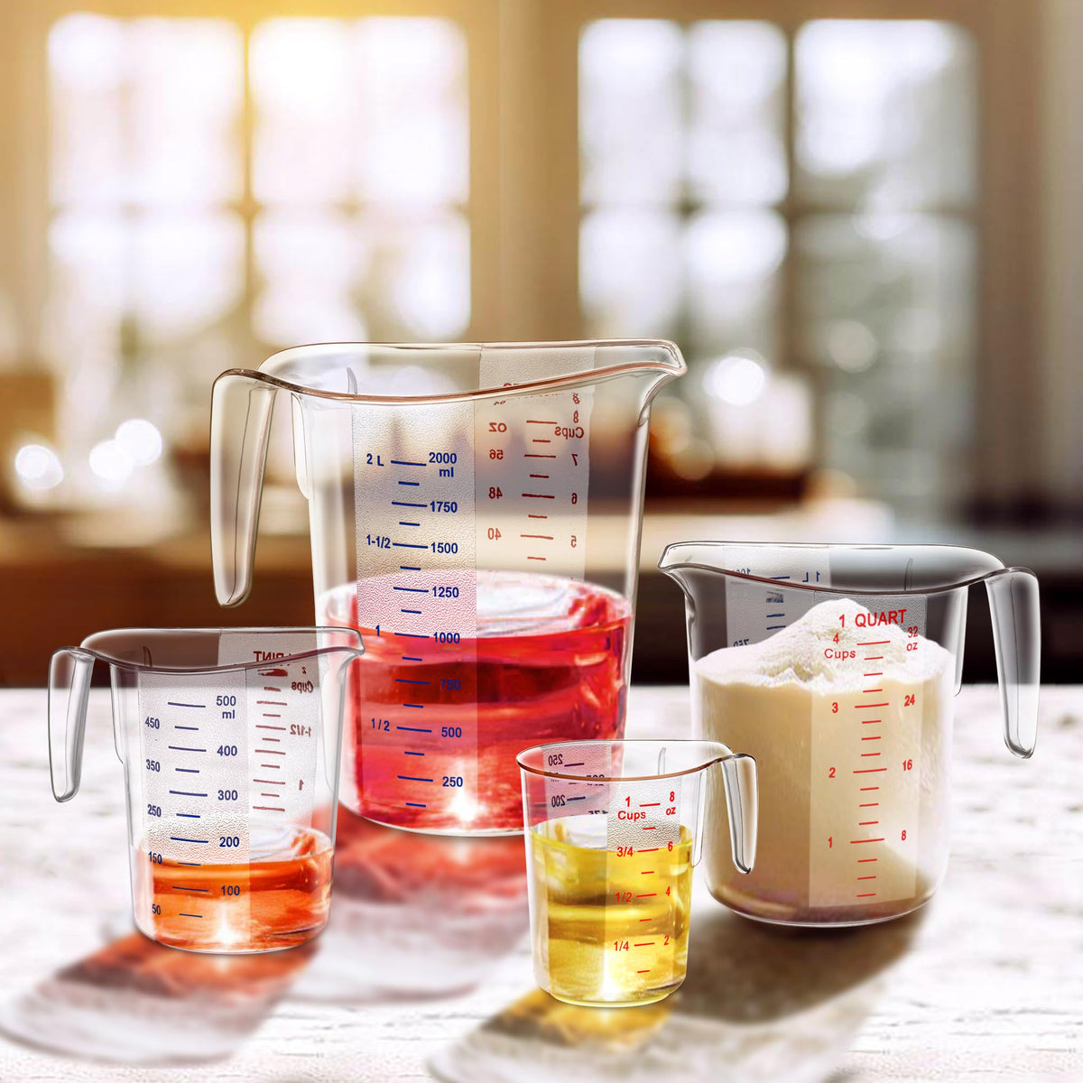 Amazing Abby Melissa measuring cups set showing 2 cup capacity for liquids and dry ingredients