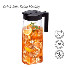 Amazing Abby Slim Tritan Pitcher fridge-shelf fit demonstrates space-saving storage