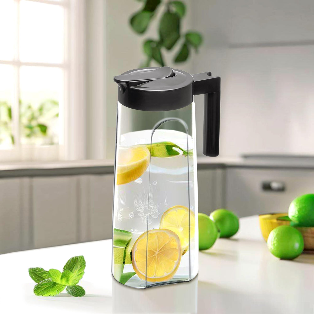 Amazing Abby Slim Tritan Pitcher lid and handle highlight secure grip and durability