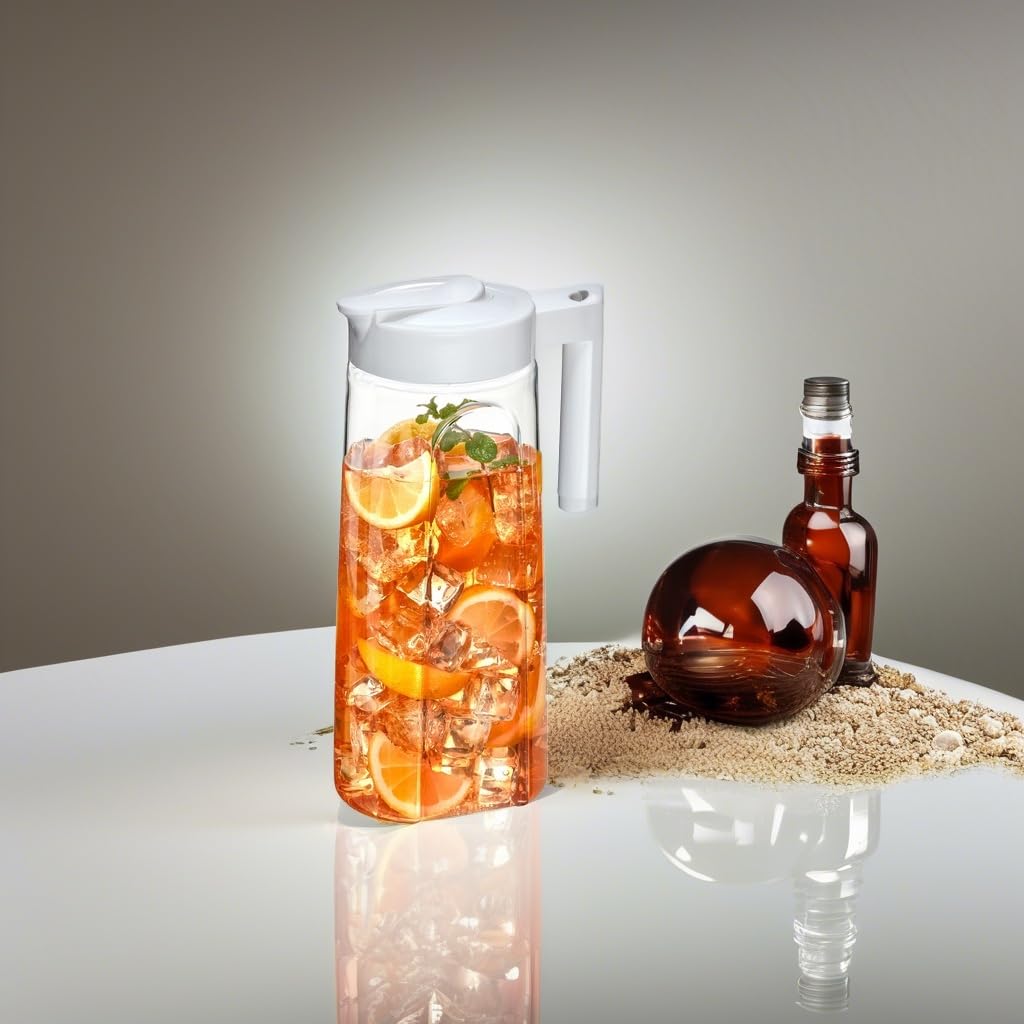 Amazing Abby Slim Tritan Pitcher slim fridge fit on shelves.