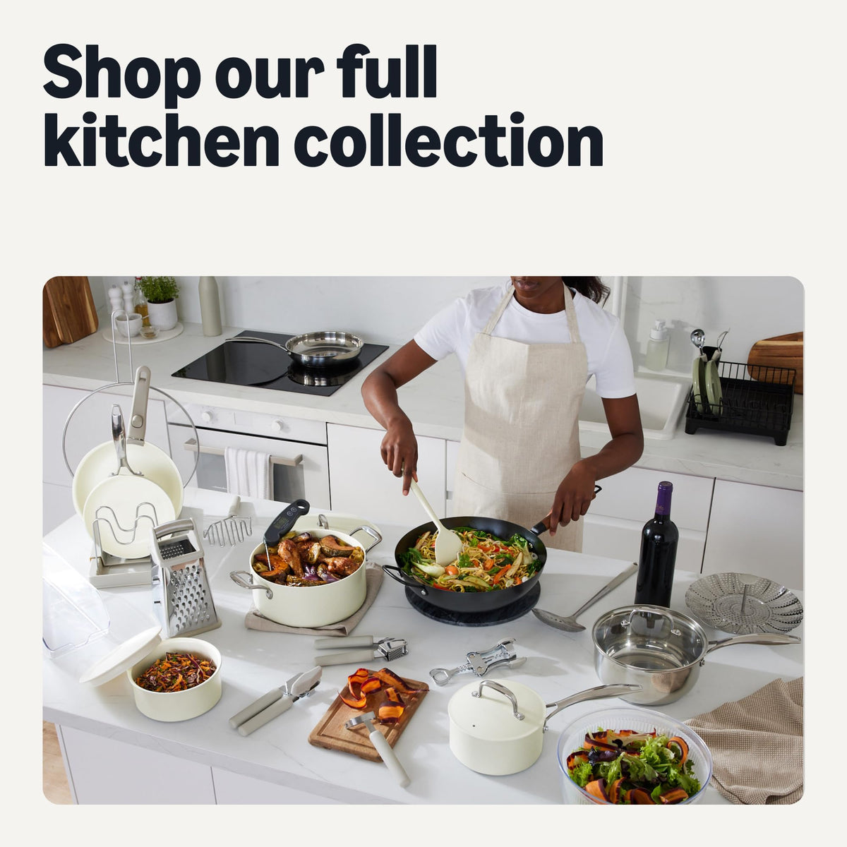 Amazon Basics glass and plastic lids for see-through cooking and space-saving stacking
