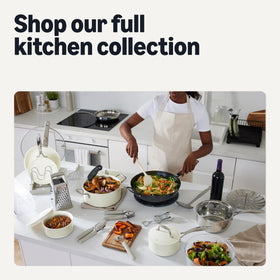 Amazon Basics glass and plastic lids for see-through cooking and space-saving stacking