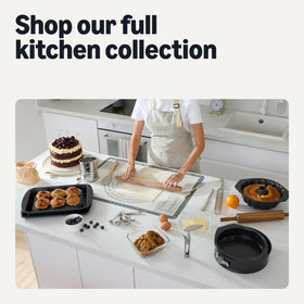 Amazon Basics stackable bakeware: space-saving storage for easy organization