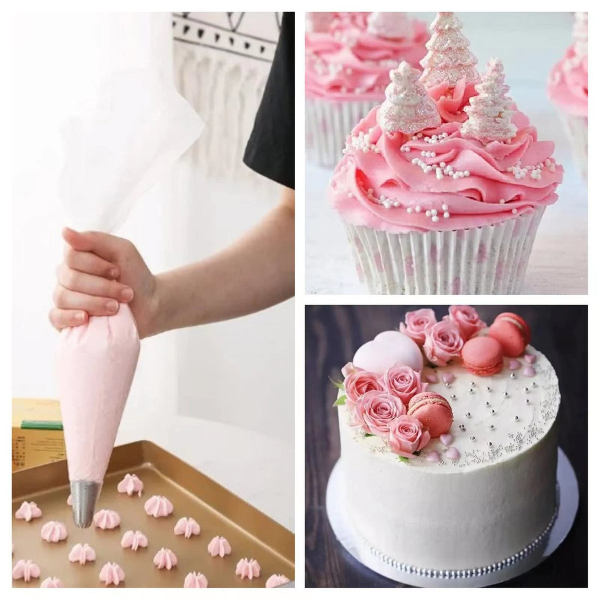 Ambestar clear plastic bags for versatile cake and pastry detailing