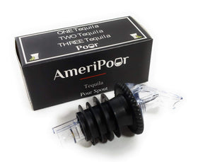 BPA-free AmeriPour pourer fits wide bottles for fast, consistent bartending.