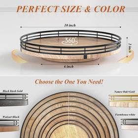 AMH 10in oak Lazy Susan packaging ready gift option