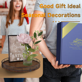 AMH Farmhouse Oak 12-inch Lazy Susan packaging reflects gift-ready design for housewarming