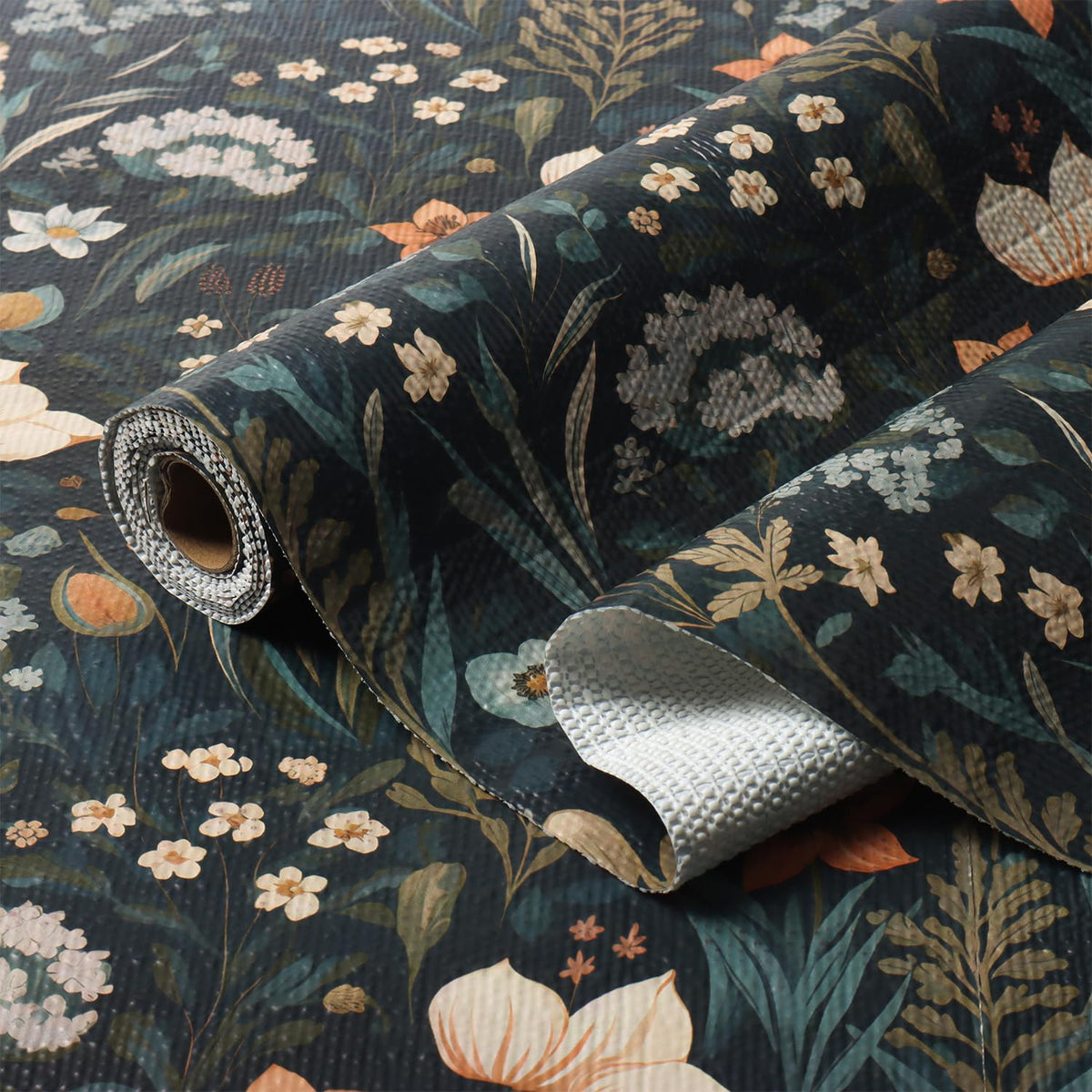 Amiitay vintage floral shelf liner with non-slip top for secure storage