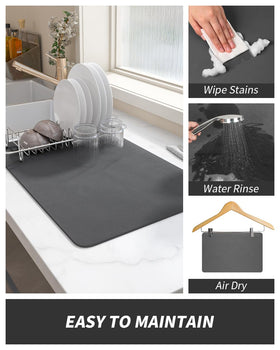 AMOAMI Coffee Mat hides stains with a 0.2 inch thick surface.
