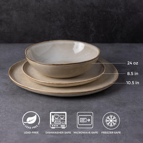 AmorArc appetizer plate showcases natural glaze and easy stacking