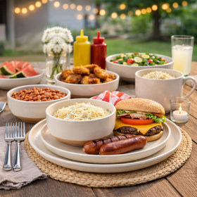 AmorArc dishwasher and microwave safe dinnerware for easy cleanup and quick meals.