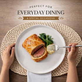 AmorArc rustic terracotta underside enhances warm, earthy table setting.