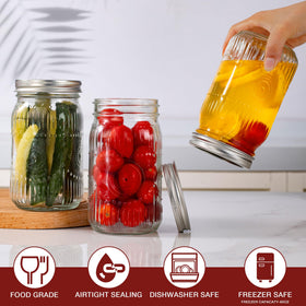 Amzcku jar with red accent design adds stylish kitchen decor.