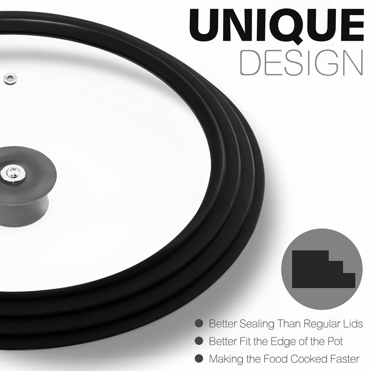 Ergonomic silicone handle on Anaeat lid for easy lifting and sealing.