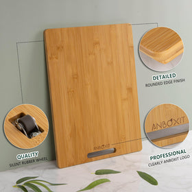 ANBOXIT Bamboo Appliance Slider in-use image shows convenient under-cabinet reach for coffee maker.